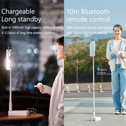 Ultimate Selfie Stand: Portable LED Light-Up Bluetooth Mobile Phone Holder