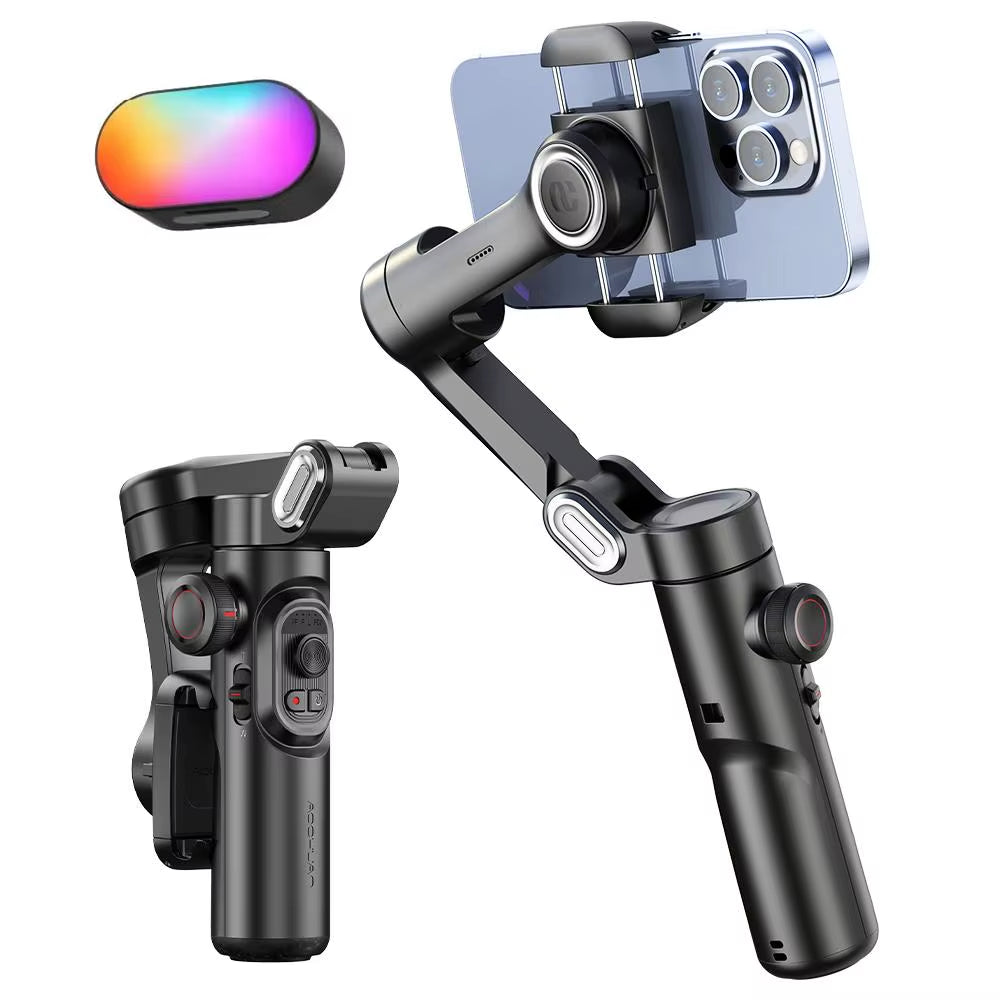 AOCHUAN 3-Axis Handheld Gimbal Stabilizer for Smartphone with Fill Light Smart XE