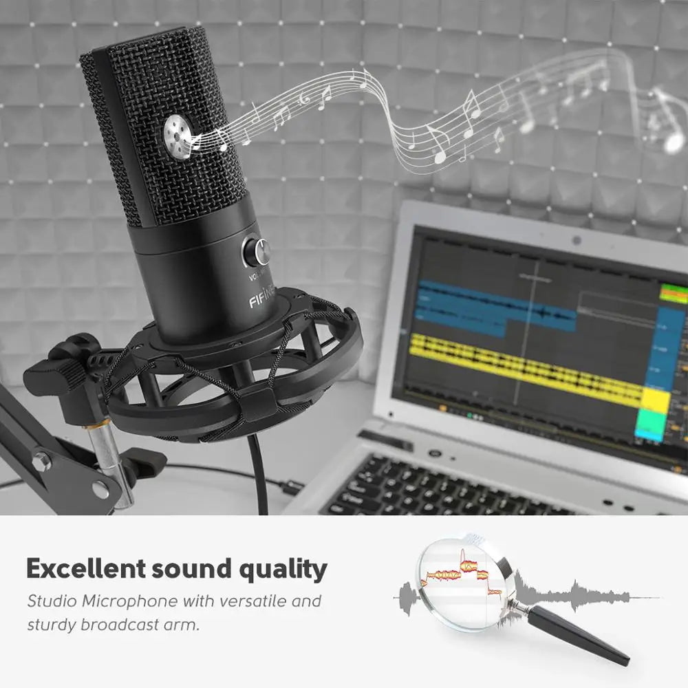 FIFINE T669 USB Condenser Microphone Kit source-backed product image