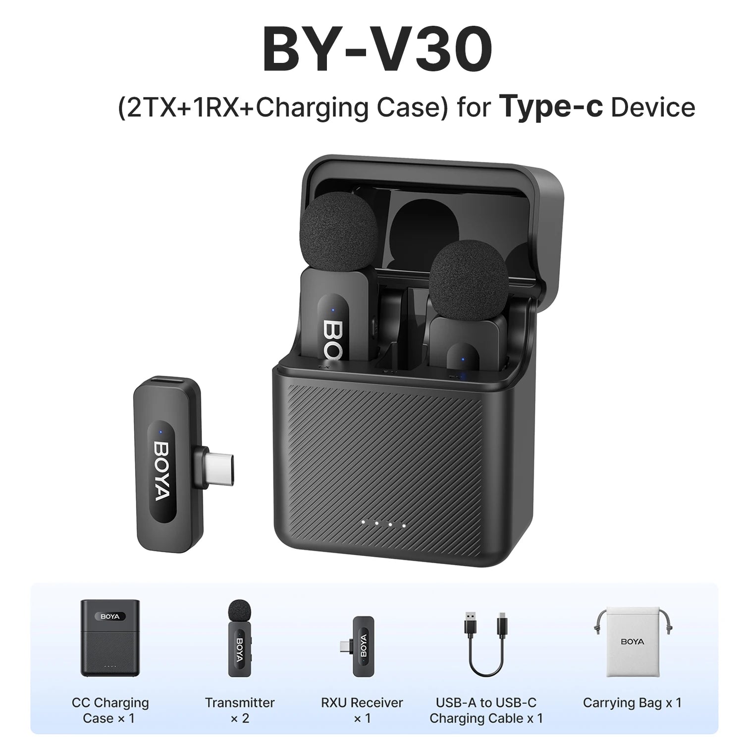 BOYA BY-V Wireless Lavalier Microphone Kit source-backed variant image