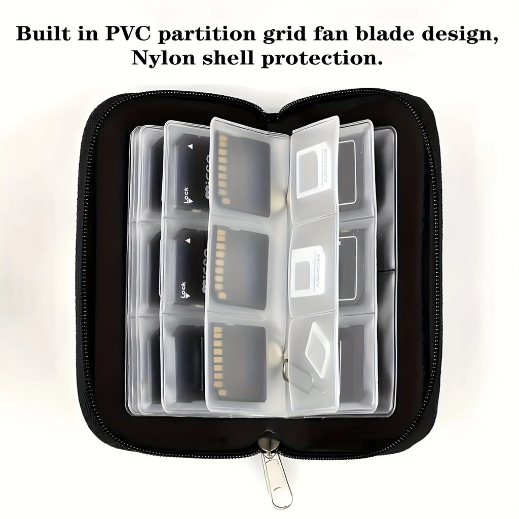Fabric memory-card storage wallet