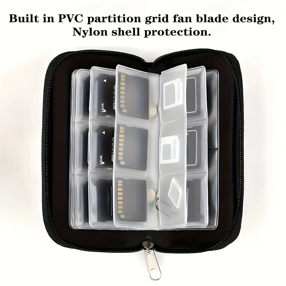 Fabric memory-card storage wallet