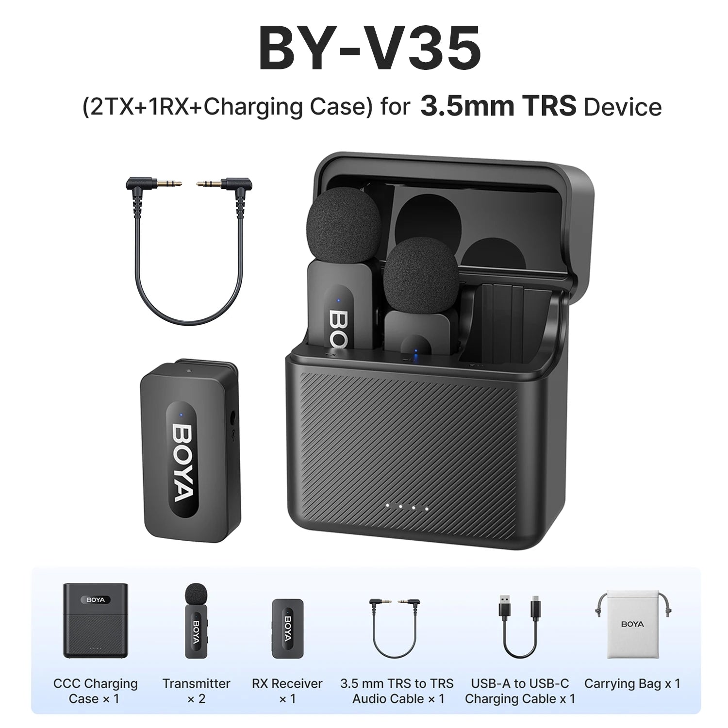 BOYA BY-V Wireless Lavalier Microphone Kit source-backed variant image