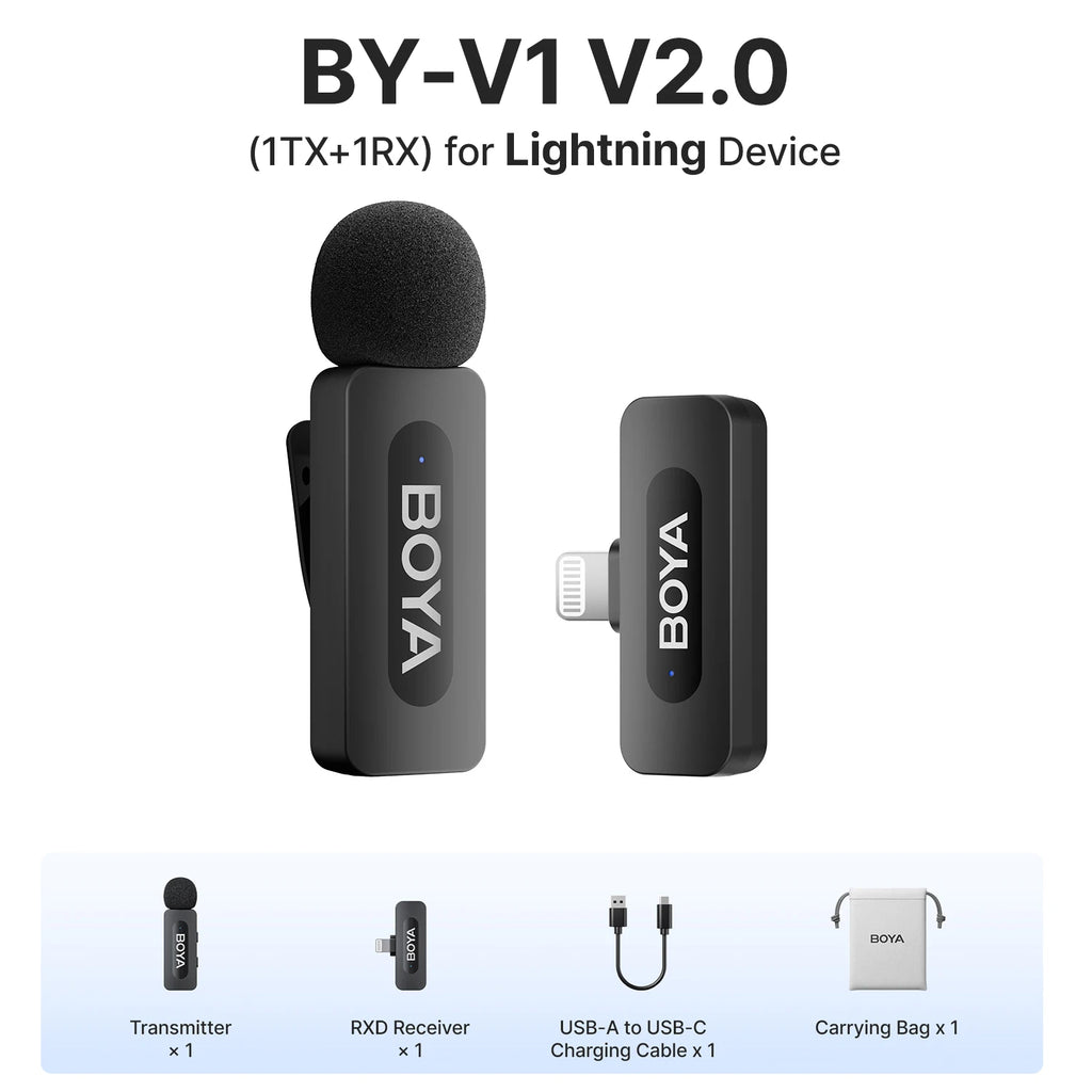 BOYA BY-V Wireless Lavalier Microphone Kit source-backed variant image
