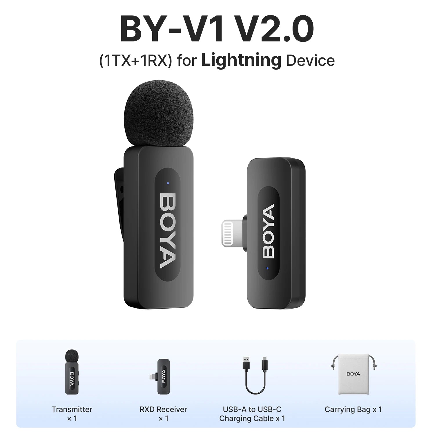 BOYA BY-V Pro Wireless Lavalier Microphone Kit source-backed variant image
