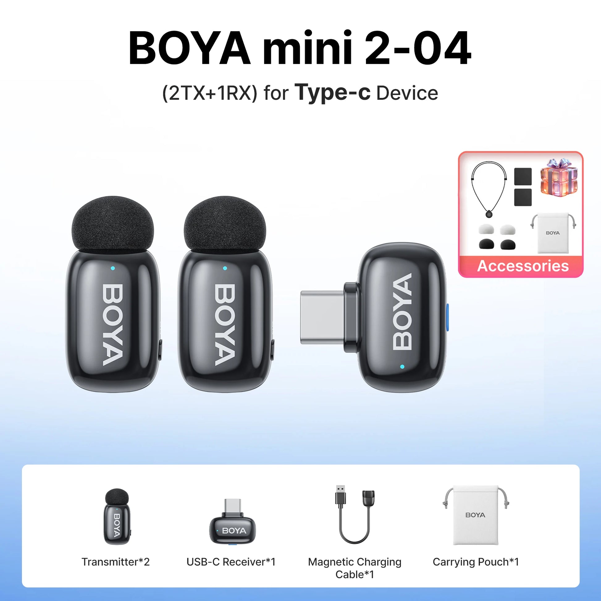 BOYA Mini 2 Wireless Lavalier Microphone Kit source-backed variant image