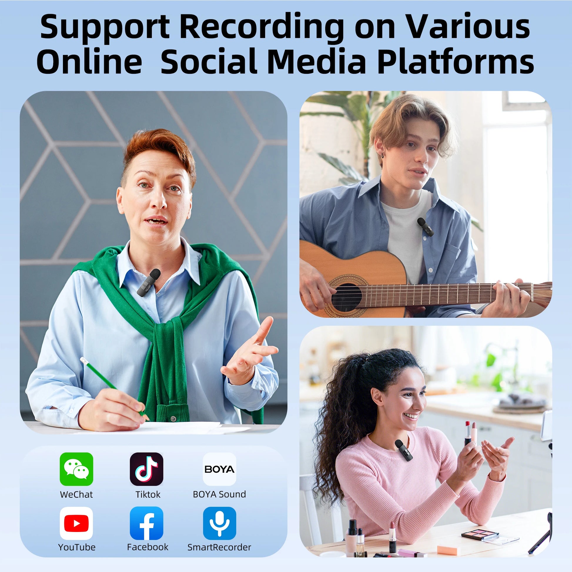 BOYA BY-V Pro Wireless Lavalier Microphone Kit source-backed product image