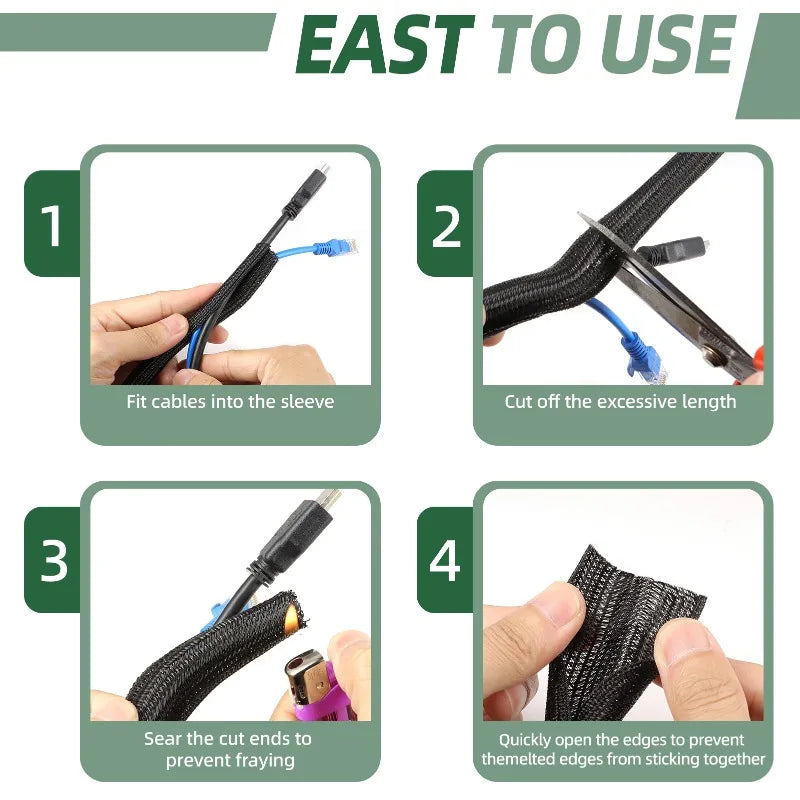 Split self-closing cable sleeve