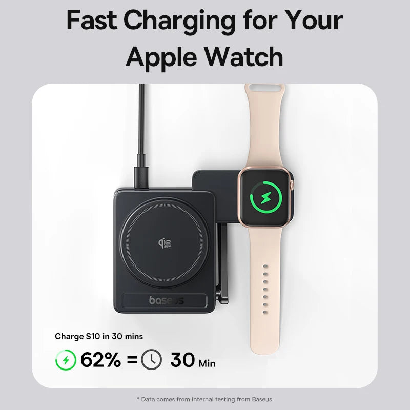 Baseus Qi2.2 3-in-1 Magnetic Wireless Charging Station source-backed product image