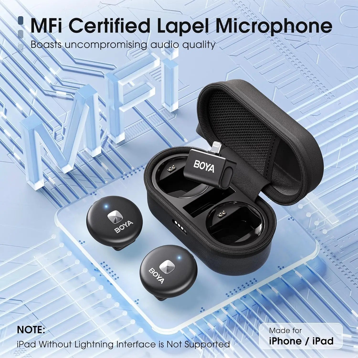 BOYA Omic Wireless Lavalier Microphone Kit source-backed product image