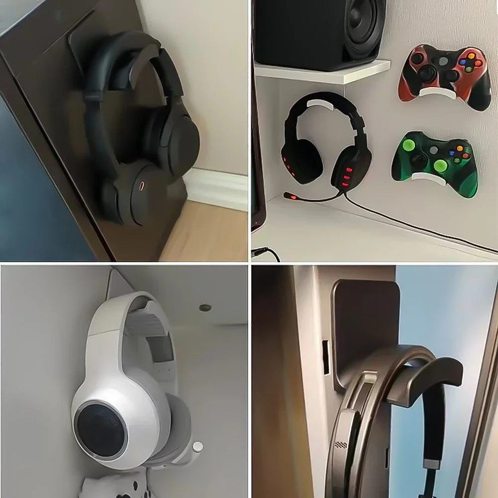 HookDock adhesive headphone hook use cases for headphones and small accessories