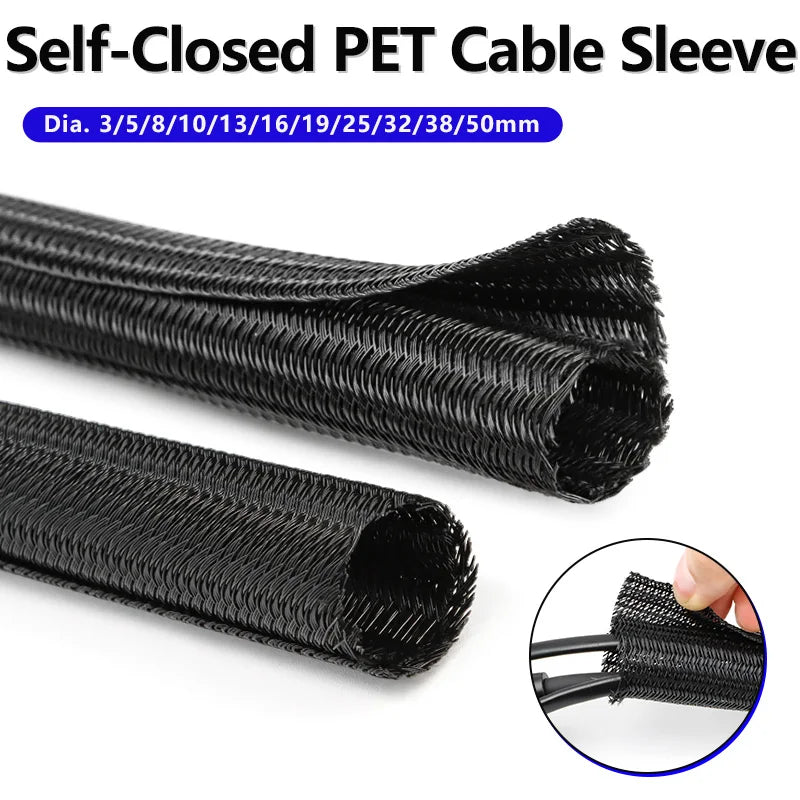 Split self-closing cable sleeve