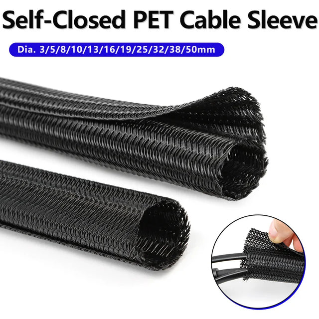 Split self-closing cable sleeve