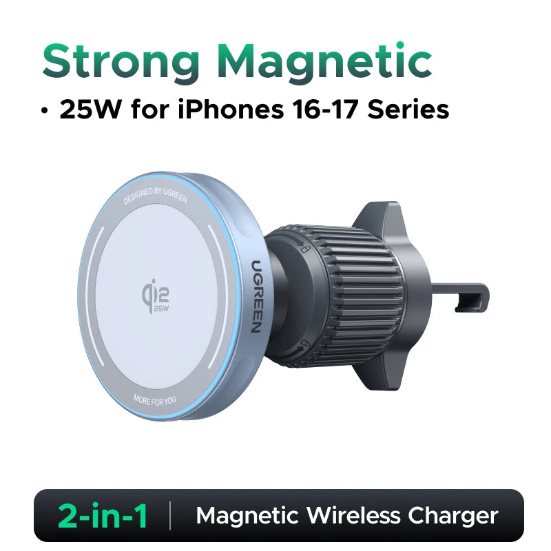 UGREEN Qi2 Magnetic Car Wireless Charger Mount source-backed variant image
