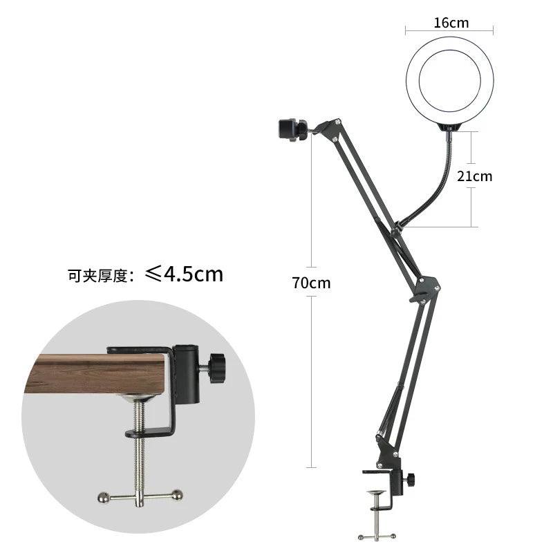 Overhead Phone Stand with Optional Ring Light