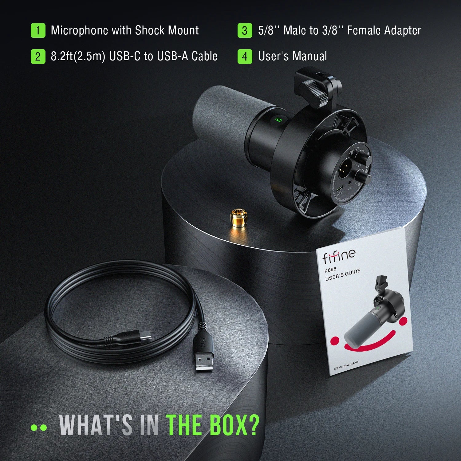 FIFINE K688 USB/XLR Dynamic Microphone source-backed product image