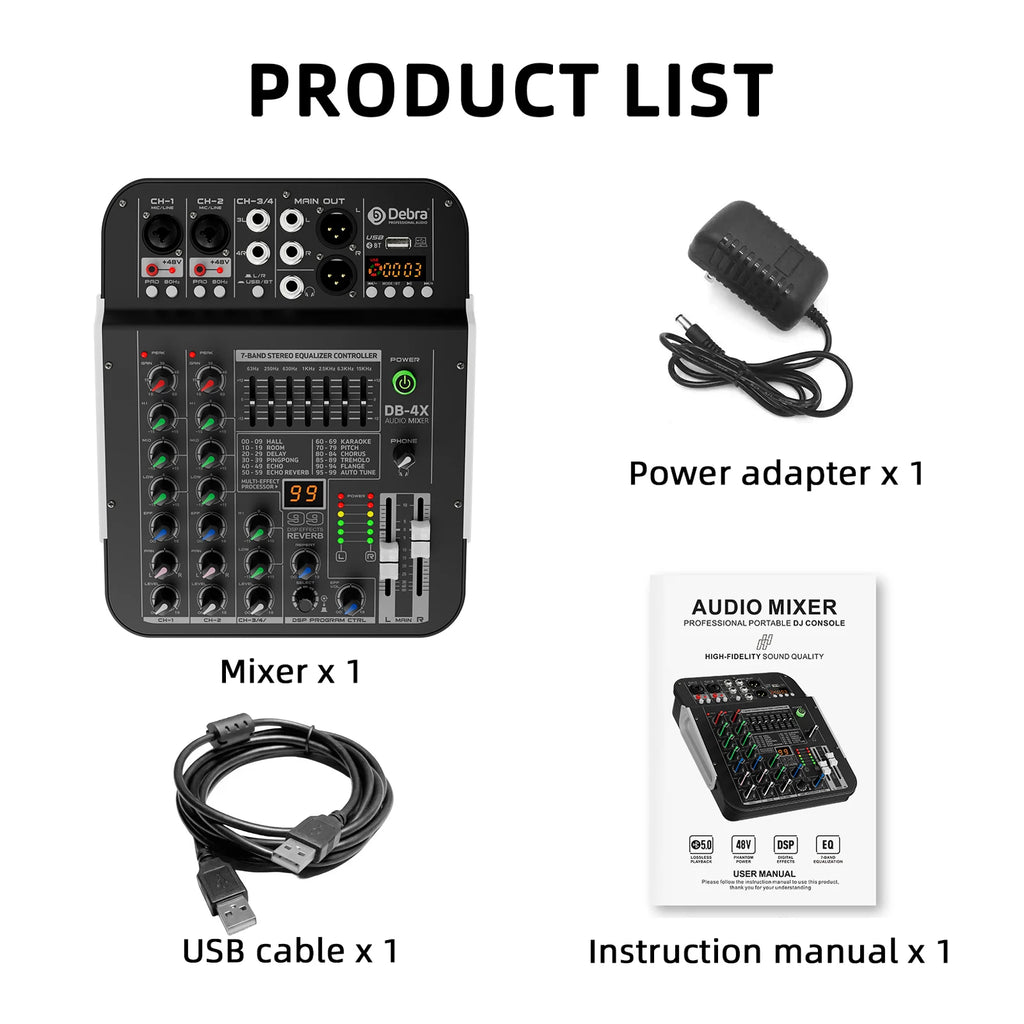Debra DB-4X 4-Channel Audio Mixer Interface source-backed product image