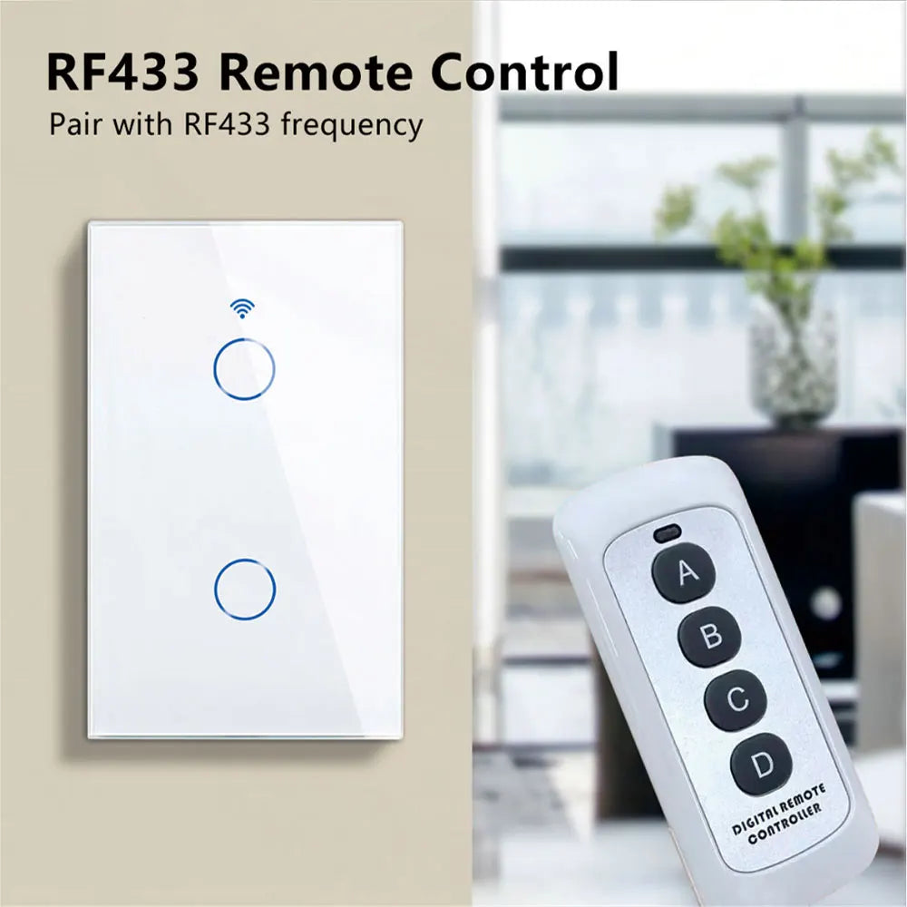 Tuya US Wifi Smart Wall Switch RF433 1/2/3/4