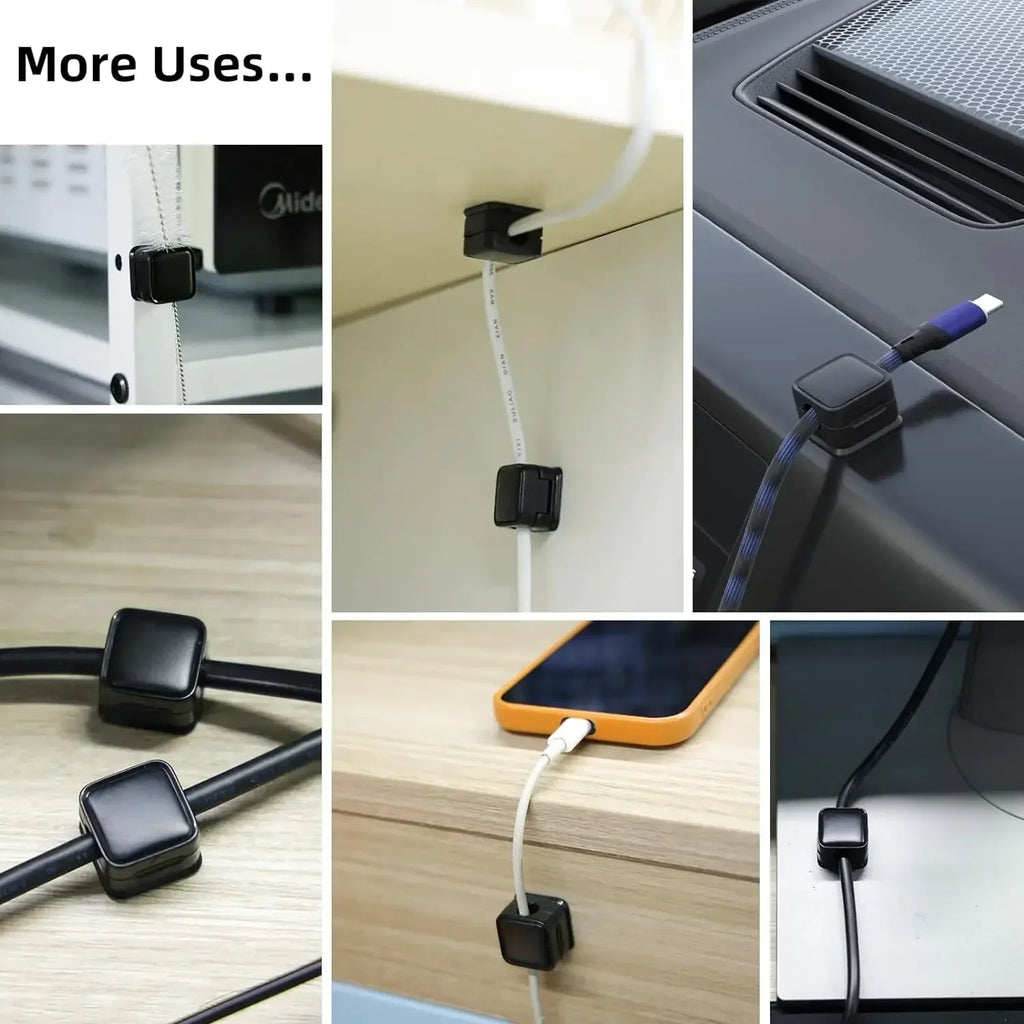 MagneClip cable organizer use examples