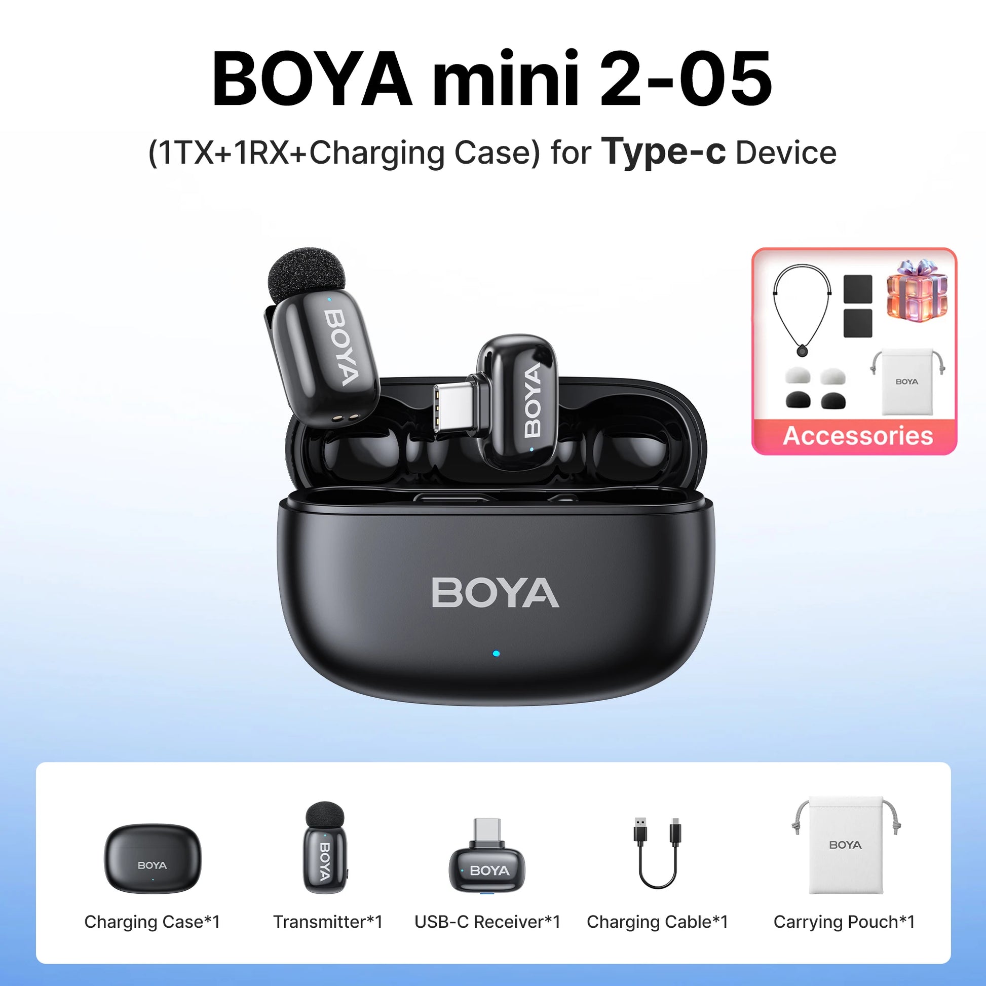 BOYA Mini 2 Wireless Lavalier Microphone Kit source-backed variant image