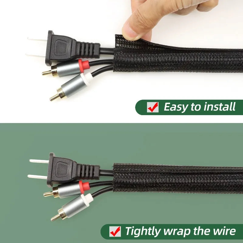 Split self-closing cable sleeve