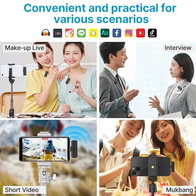 Ulanzi J12 Wireless Lavalier Microphone Kit source-backed product image