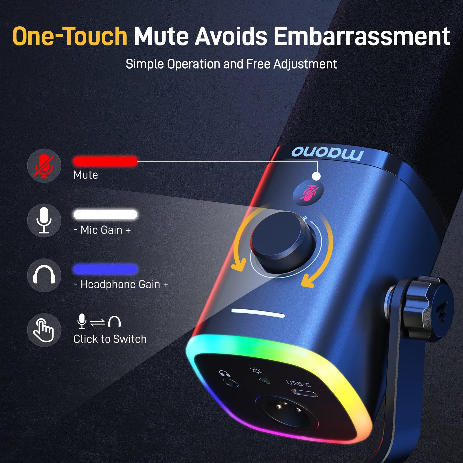 MAONO PD100X USB/XLR dynamic microphone source product image