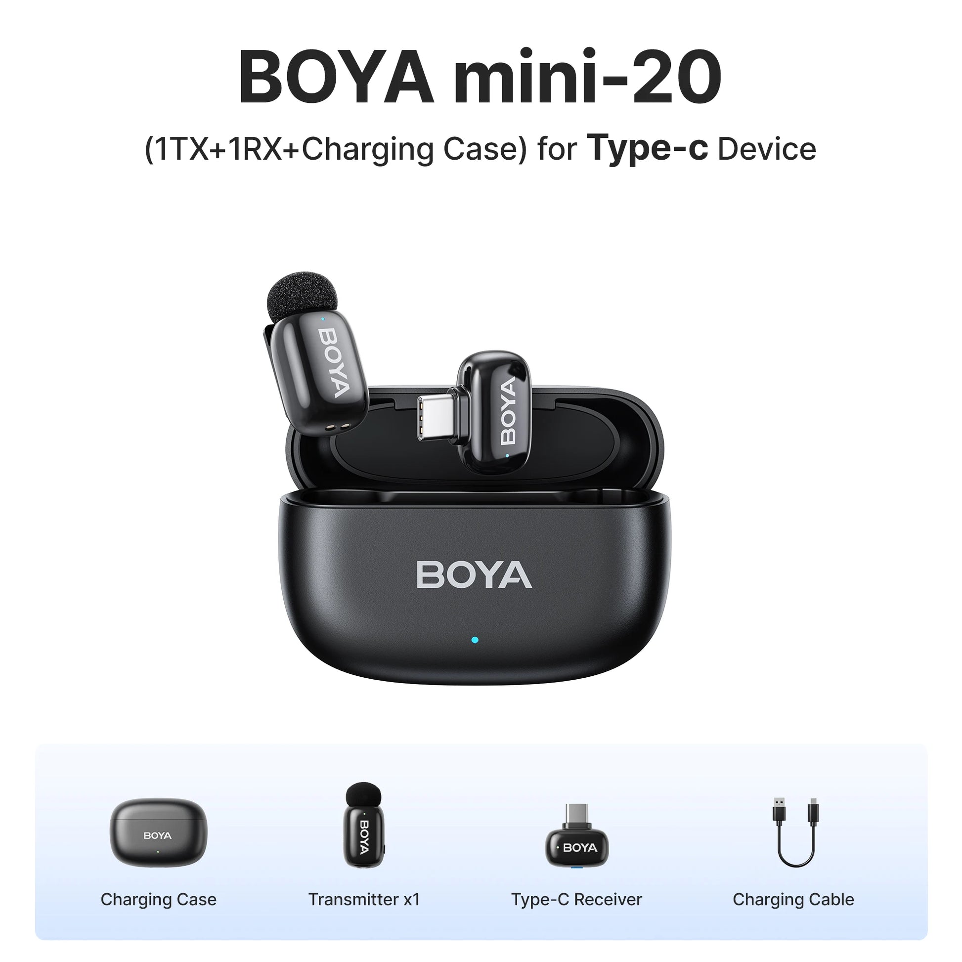 BOYA Mini Wireless Lavalier Microphone Kit source-backed product image
