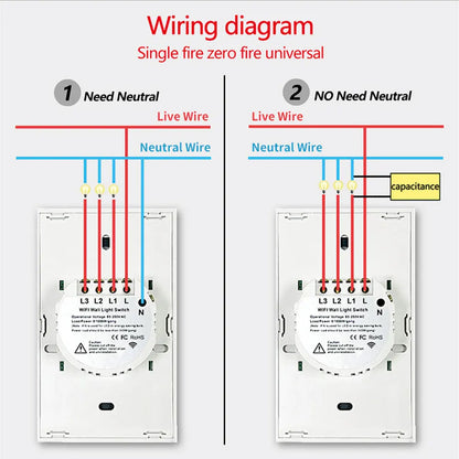 Tuya US Wifi Smart Wall Switch RF433 1/2/3/4