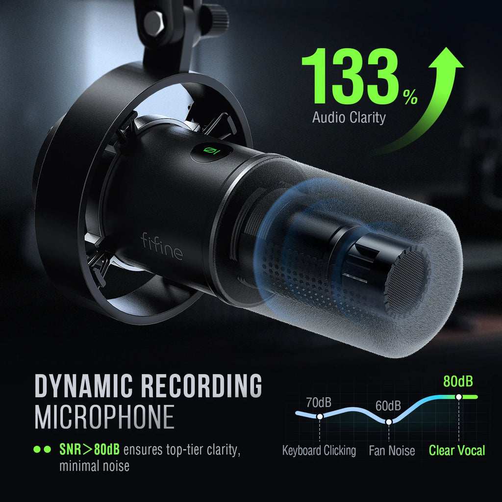 FIFINE K688 USB/XLR Dynamic Microphone source-backed product image