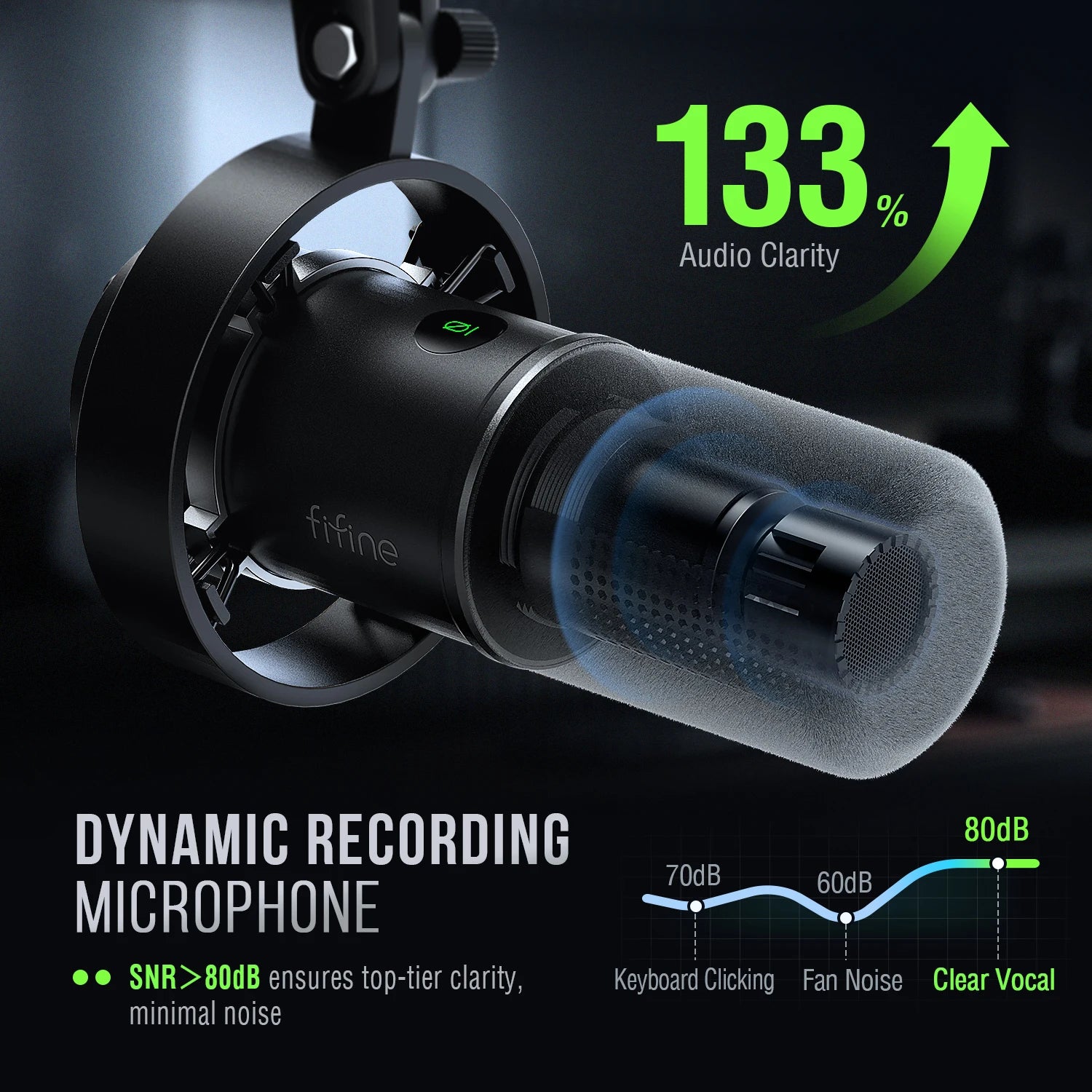 FIFINE K688 USB/XLR Dynamic Microphone source-backed product image