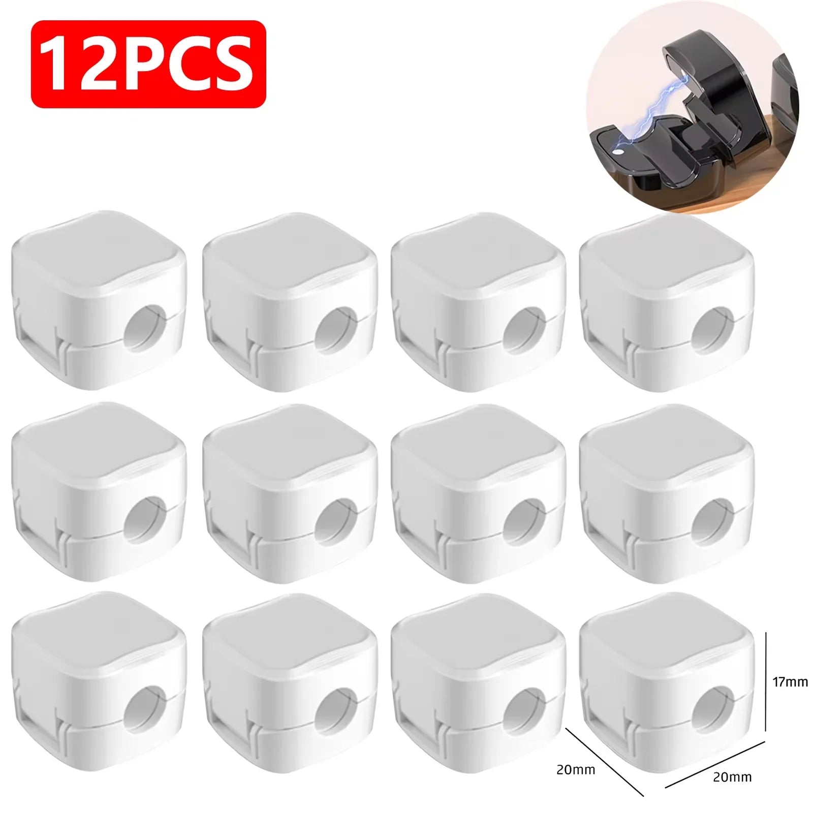 MagneClip 12-pack white cable clips