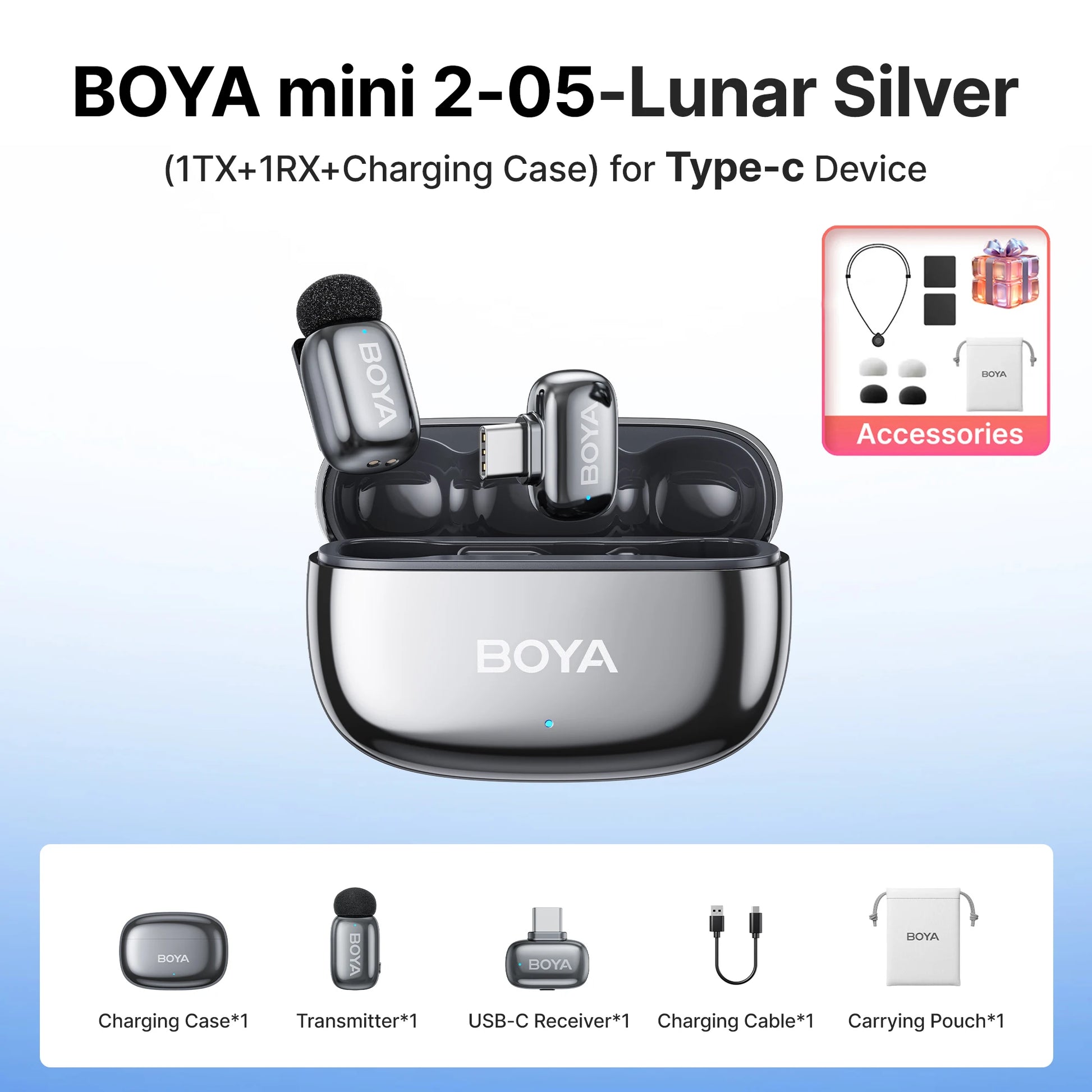 BOYA Mini 2 Wireless Lavalier Microphone Kit source-backed variant image