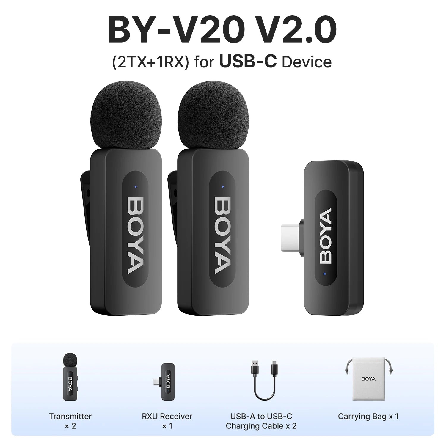 BOYA BY-V Wireless Lavalier Microphone Kit source-backed variant image