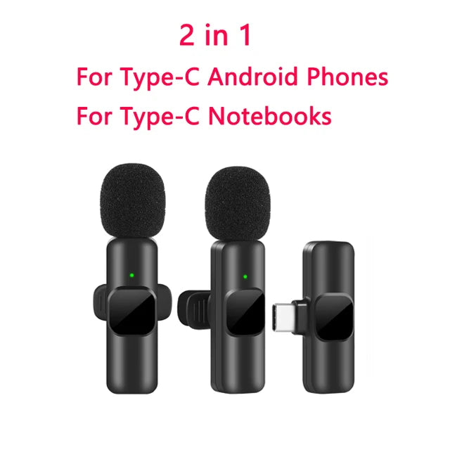 Lavalier Wireless Microphone for iPhone & Android