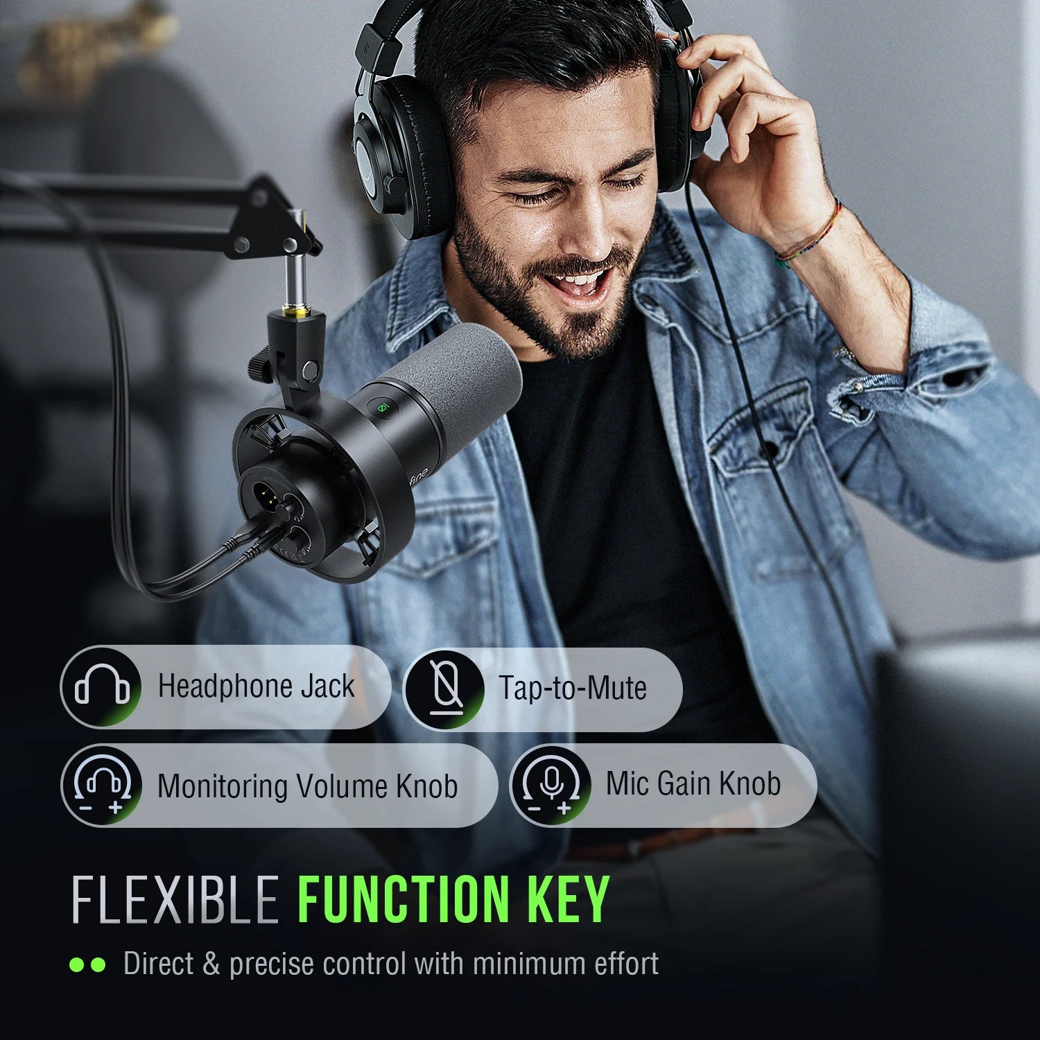 FIFINE K688 USB/XLR Dynamic Microphone source-backed product image