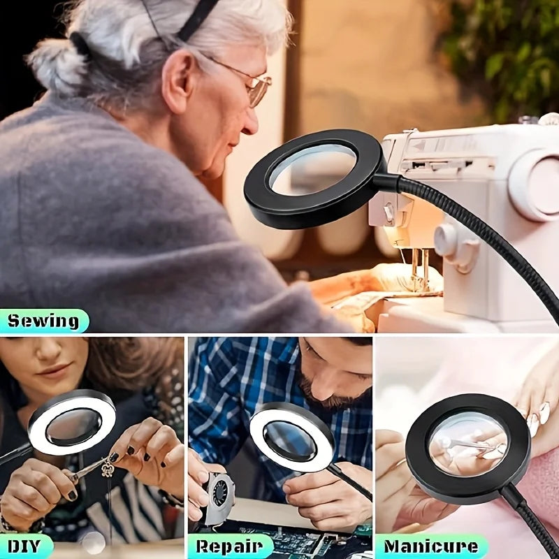 Clip-On Magnifying LED Desk Lamp