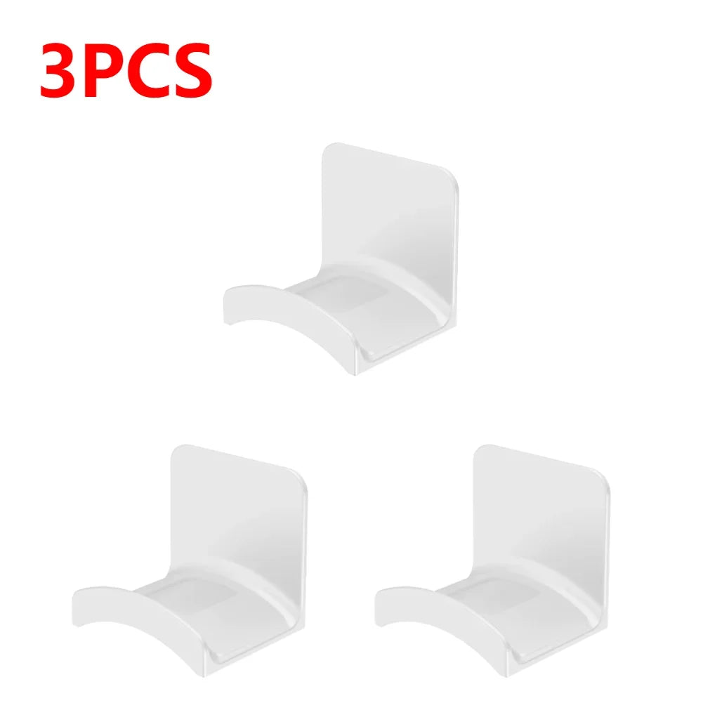 Three-pack white HookDock adhesive headphone hooks