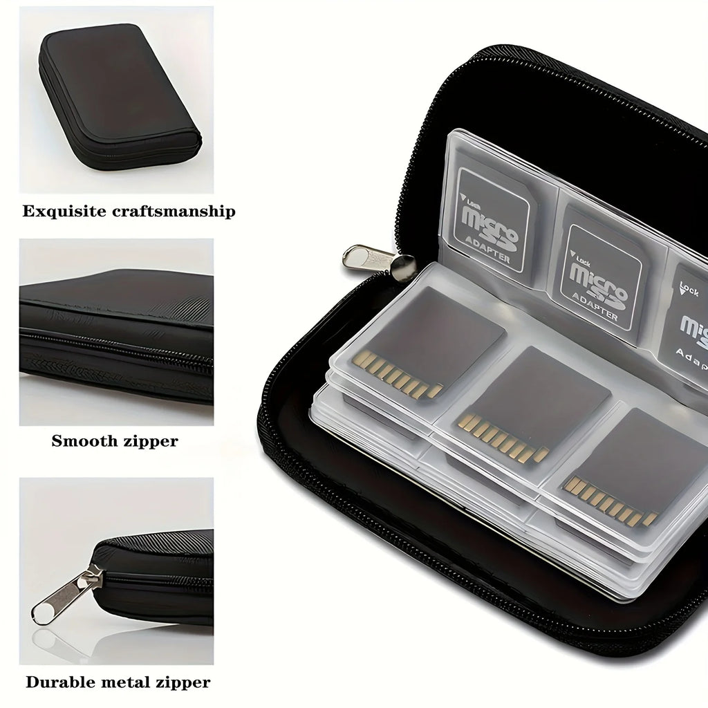 Fabric memory-card storage wallet