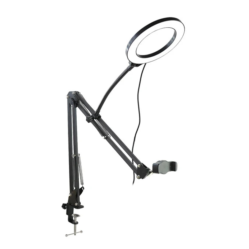 Overhead Phone Stand with Optional Ring Light