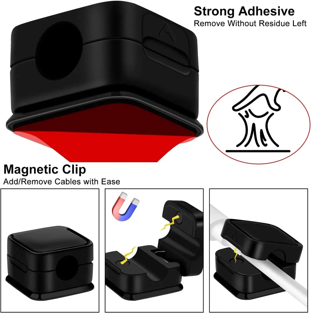 MagneClip adhesive magnetic cable clip detail