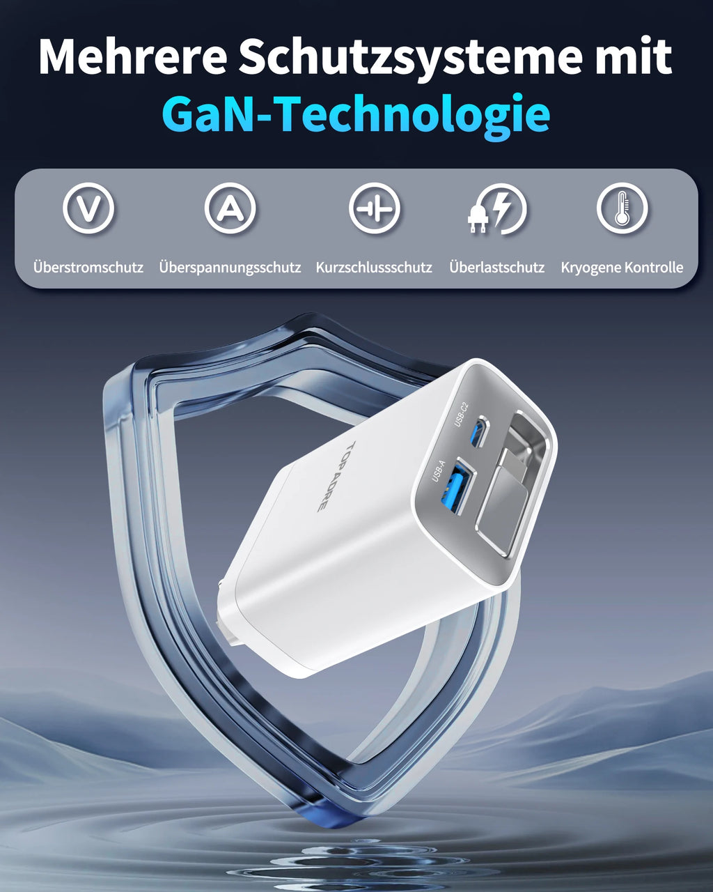 65W GaN Retractable USB-C Travel Charger source-backed product image