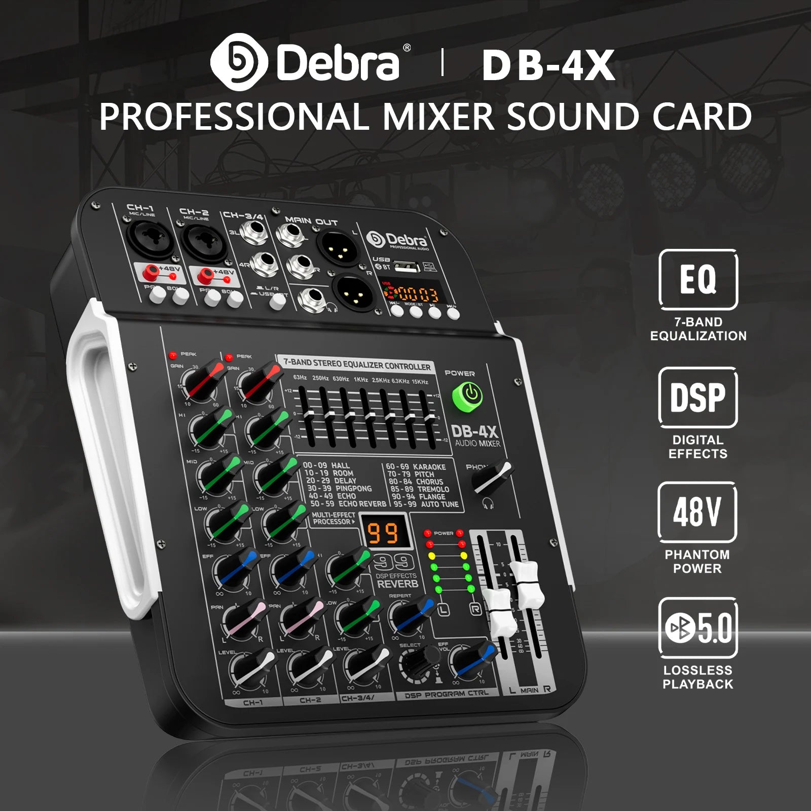 Debra DB-4X 4-Channel Audio Mixer Interface source-backed product image