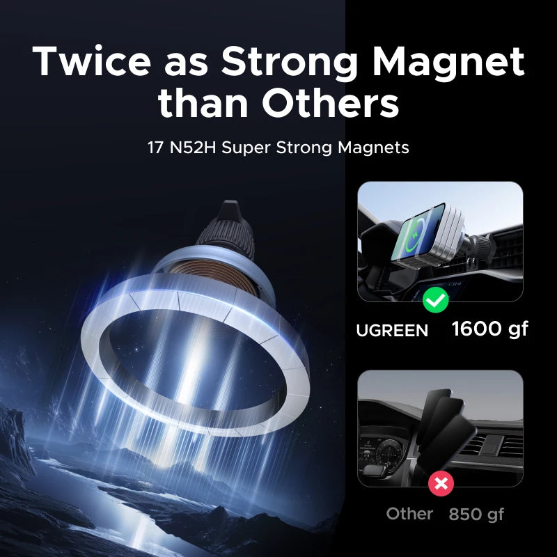UGREEN Qi2 Magnetic Car Wireless Charger Mount source-backed product image