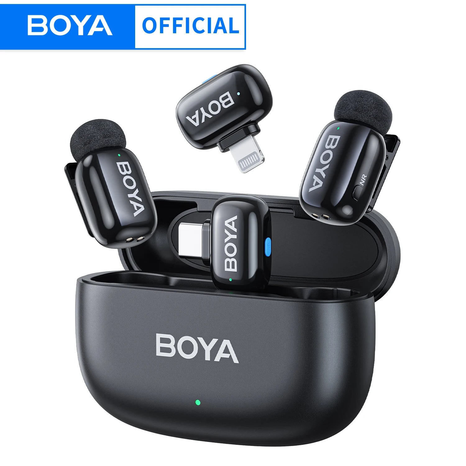 BOYA mini wireless lavalier kit in charging case