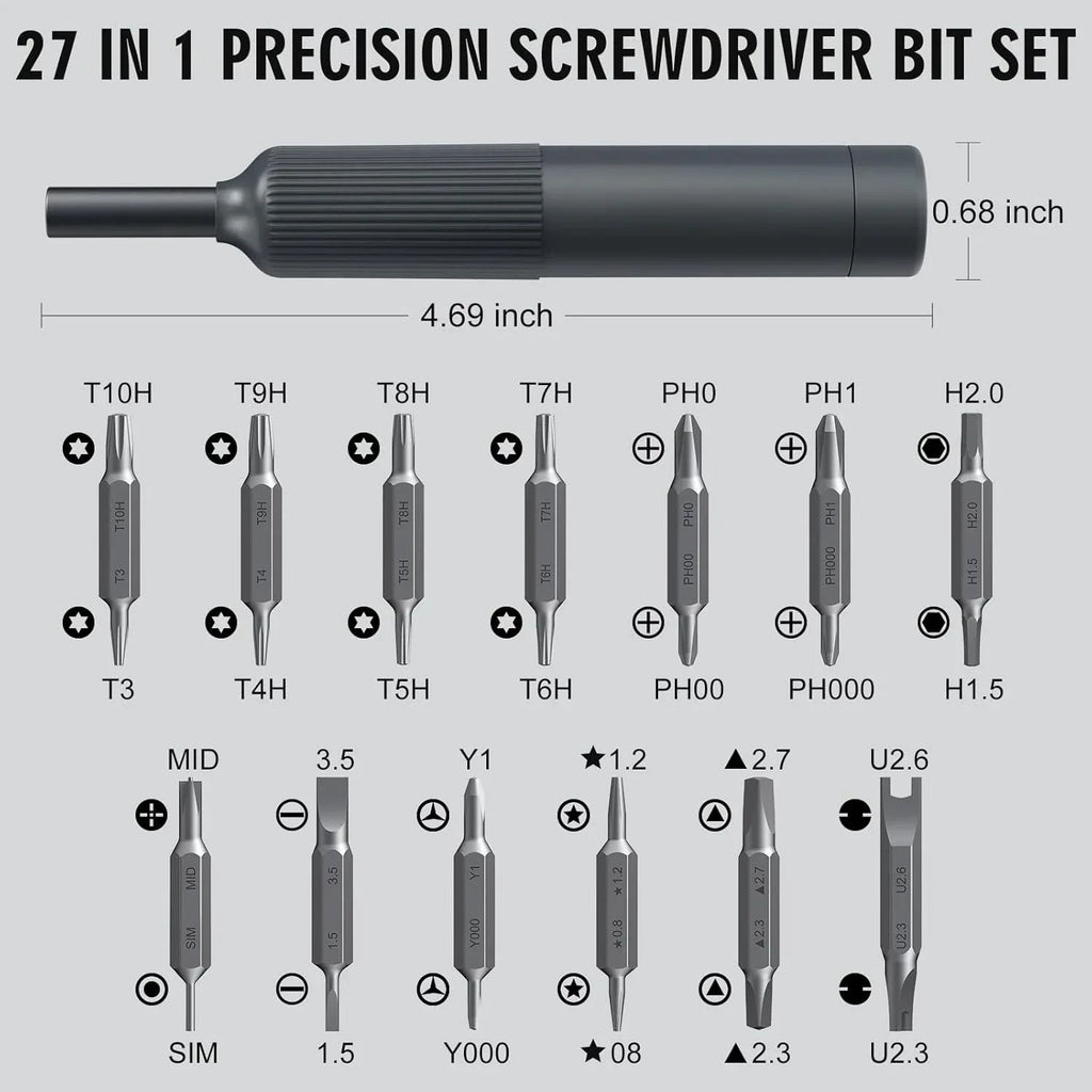 Manual pen-style precision driver kit, standard