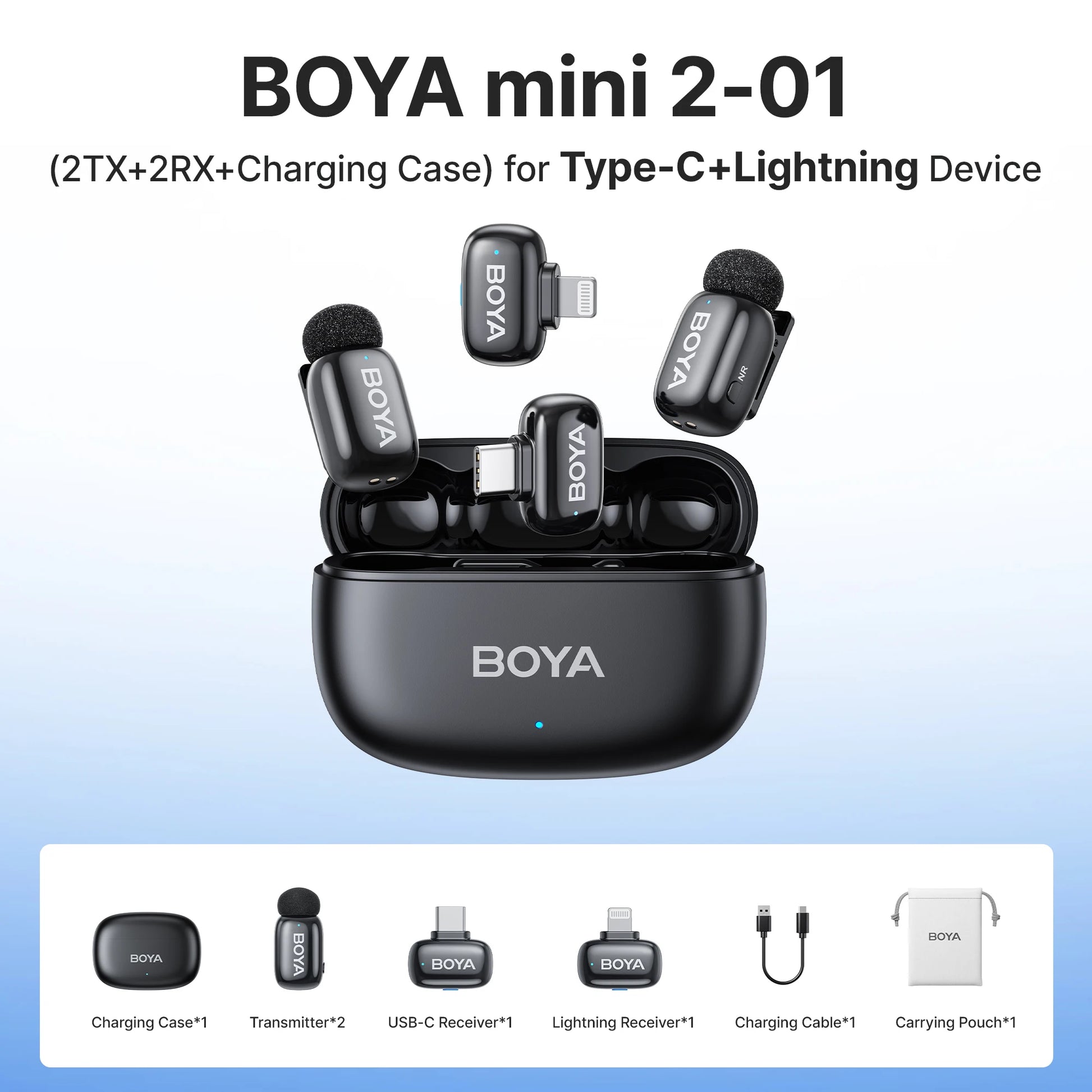 BOYA Mini 2 Wireless Lavalier Microphone Kit source-backed variant image