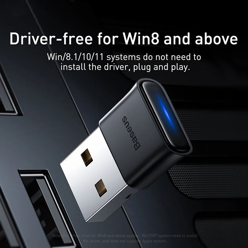 Baseus Bluetooth adapter with driver-free Windows 8 and above note