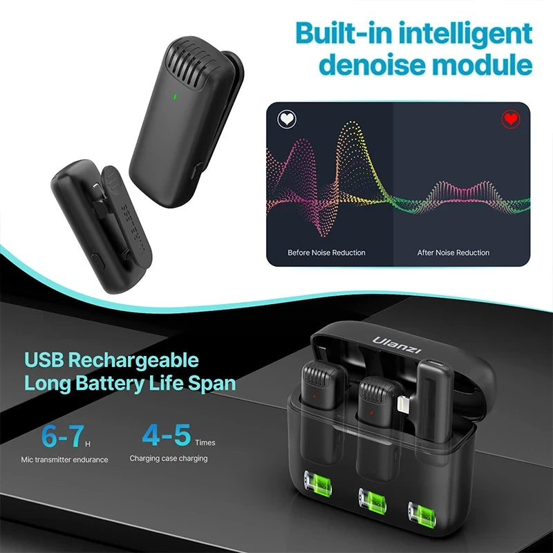 Ulanzi J12 Wireless Lavalier Microphone Kit source-backed product image