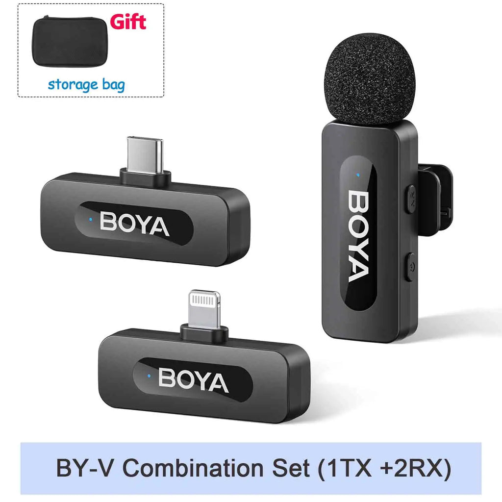 BOYA BY-V Pro Wireless Lavalier Microphone Kit source-backed product image